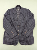 Bogner grey blazer with black pinstripes and contrast stitching, made of 100% virgin wool.