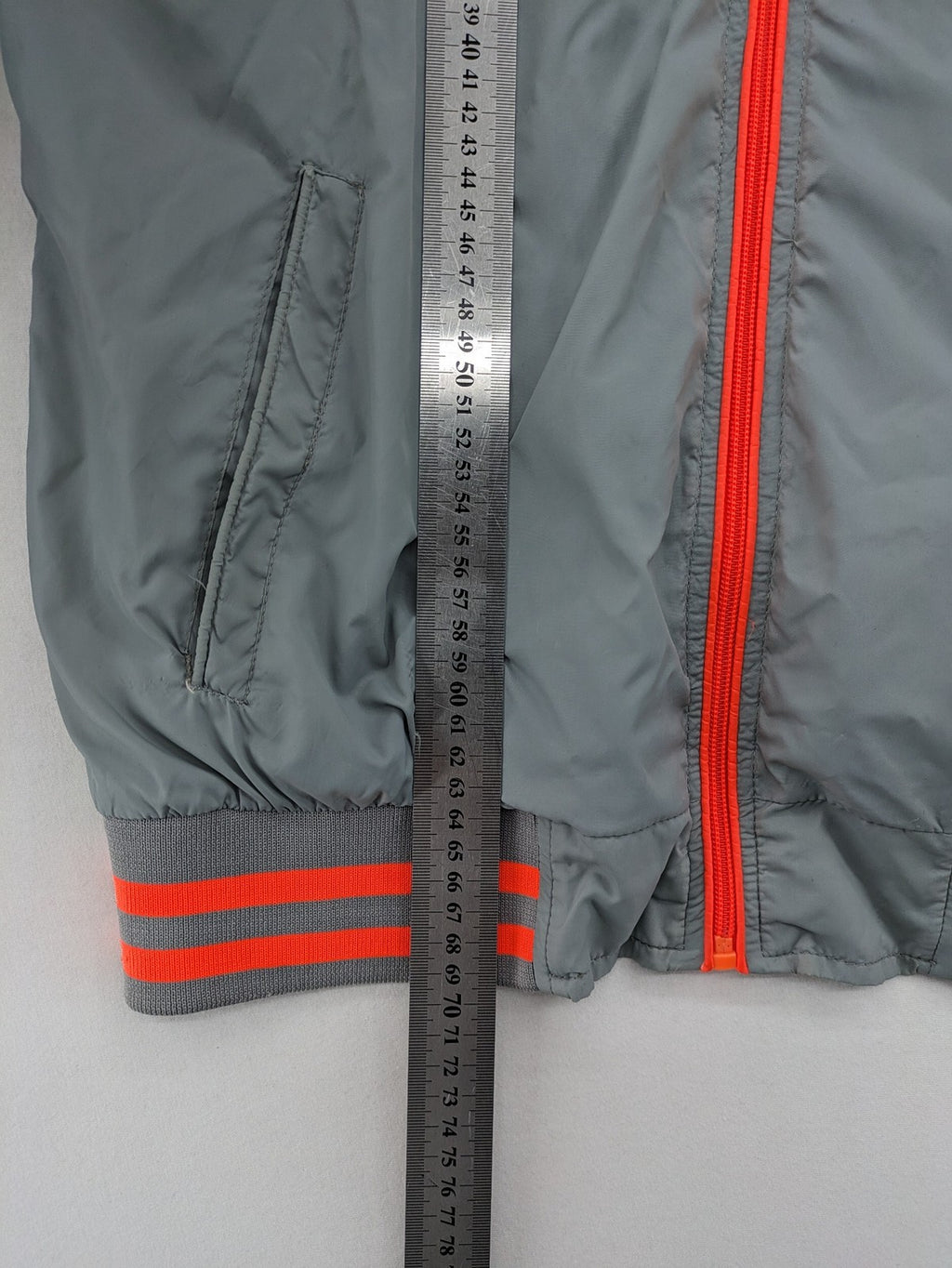 Cars Jeans windbreaker jacket grey orange color block design with logo on chest.