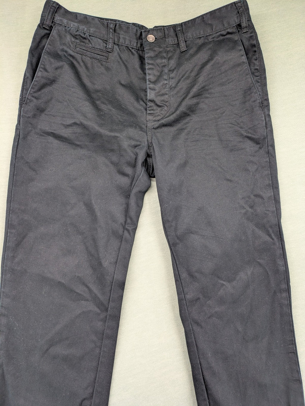 Sisley grey chino pants straight fit button fly classic style cotton material