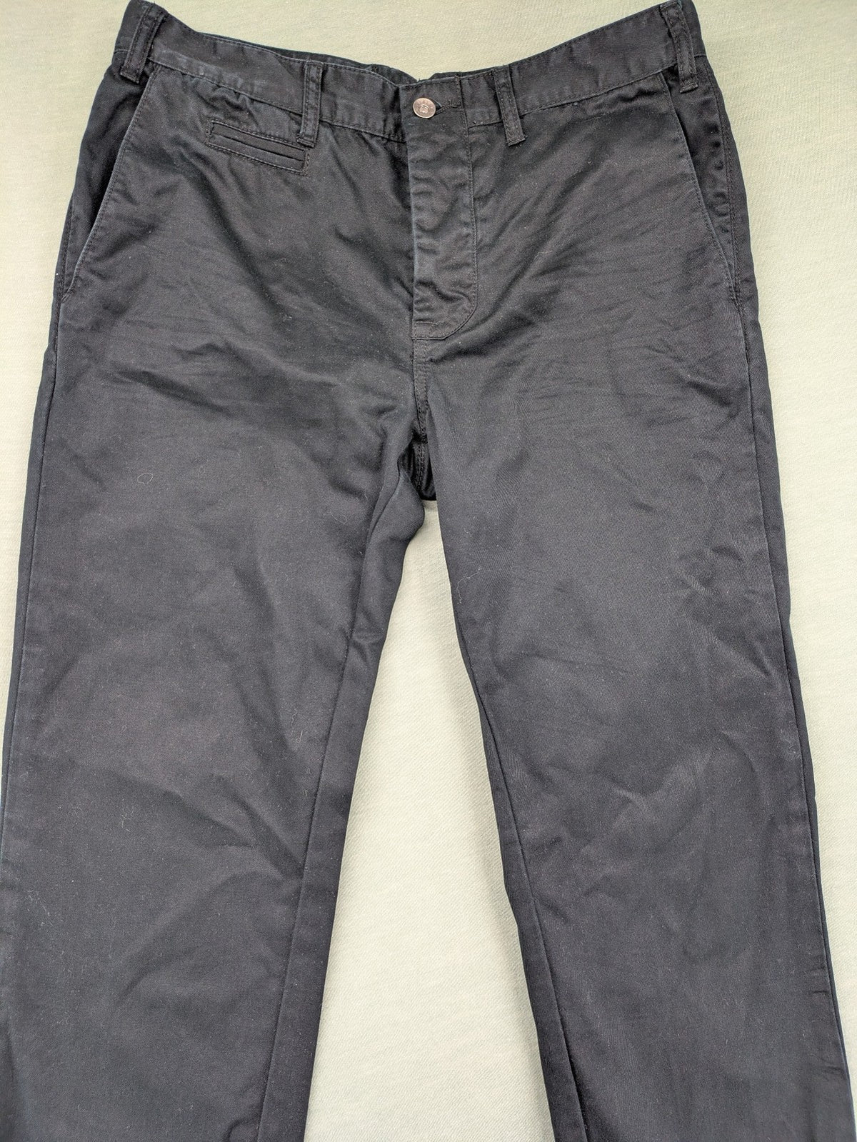 Sisley grey chino pants straight fit button fly classic style cotton material