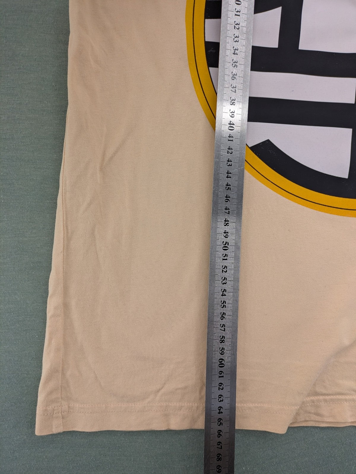 Dragon Ball Z beige t-shirt relaxed fit featuring Goku Go kanji symbol.