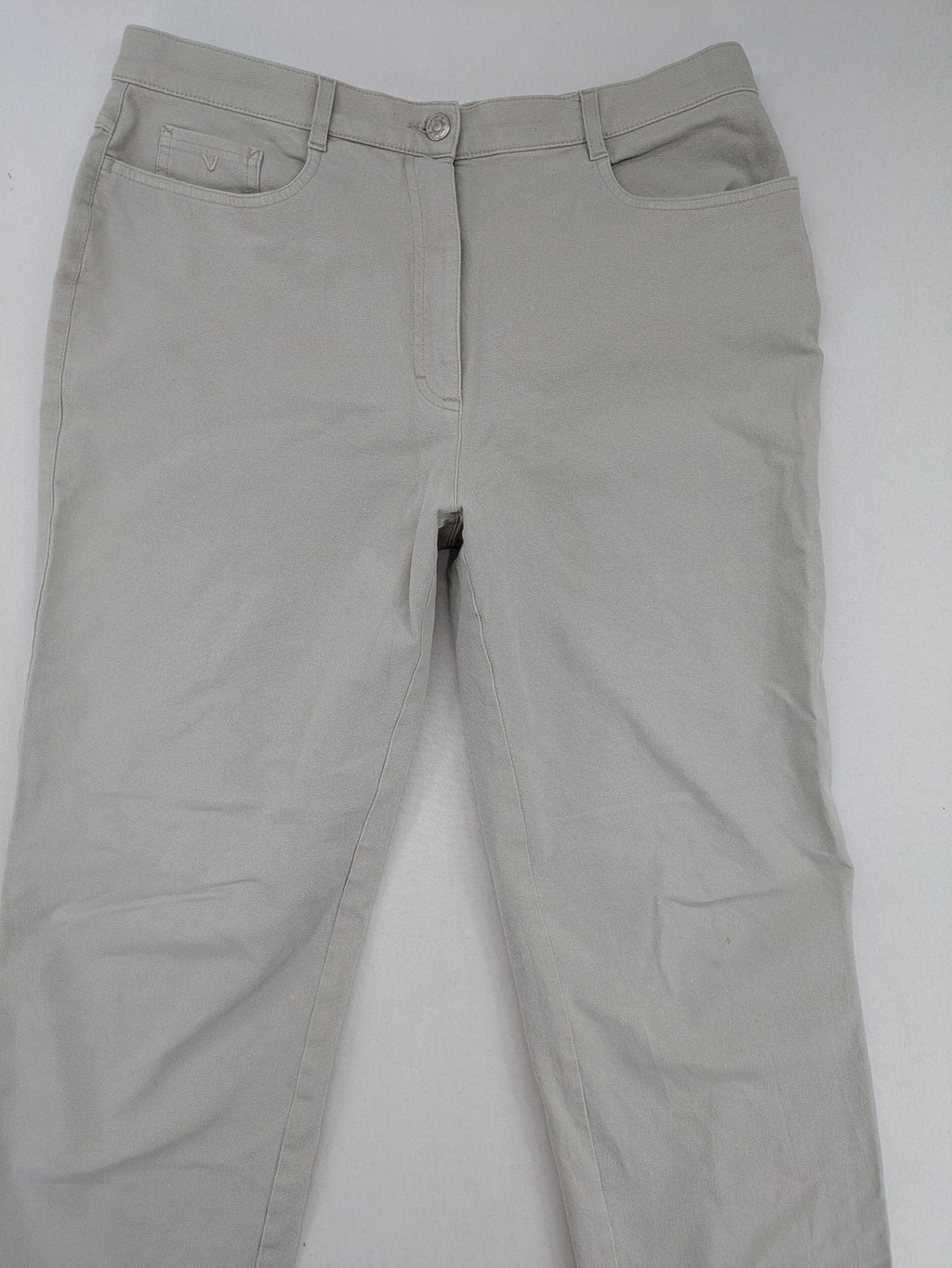 Vunic beige chinos with straight leg, 5-pocket design, and classic front zipper closure.