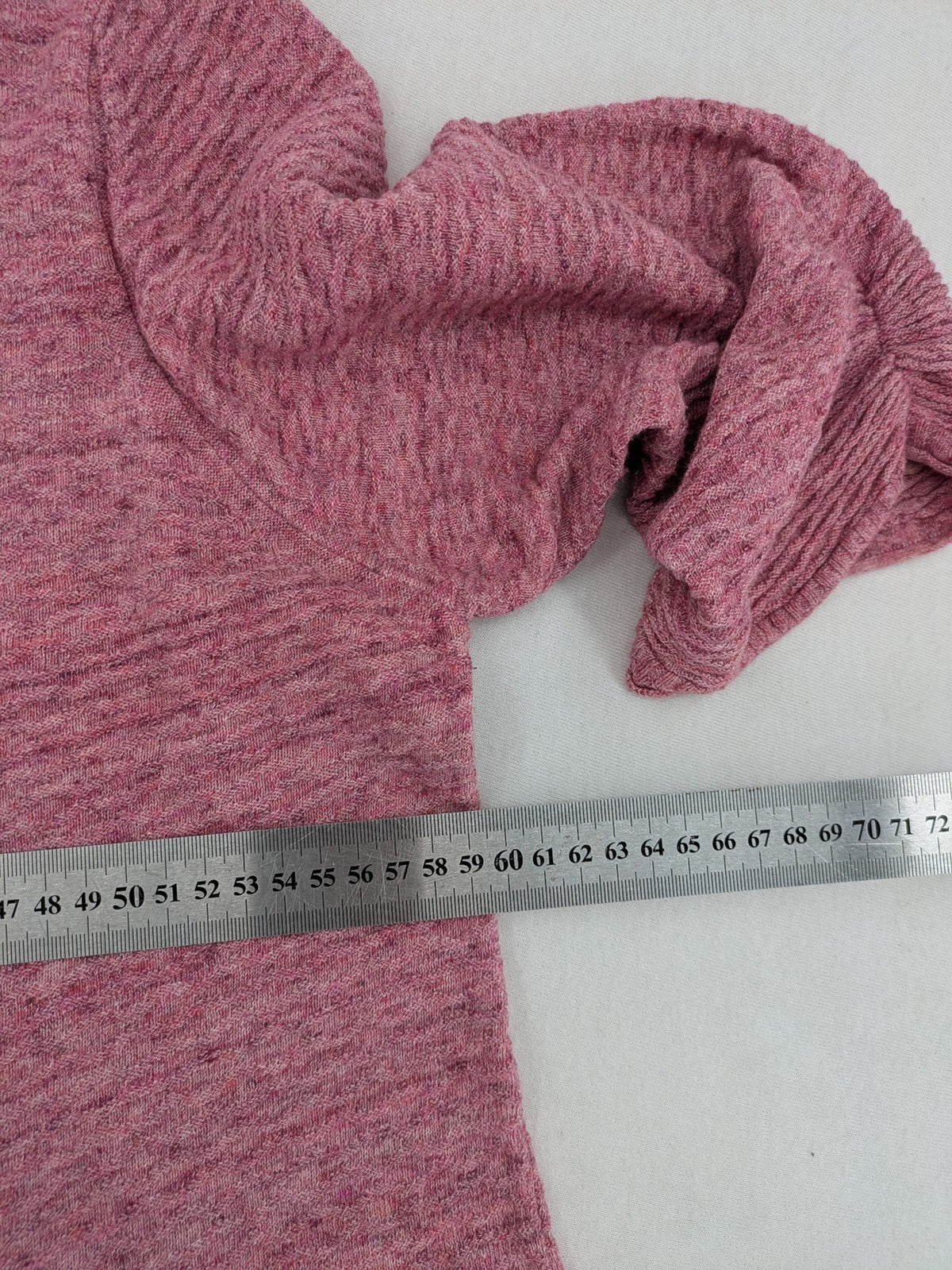 Cecil turtle neck jumper grey pink melange with textured knit and 3/4 sleeves.