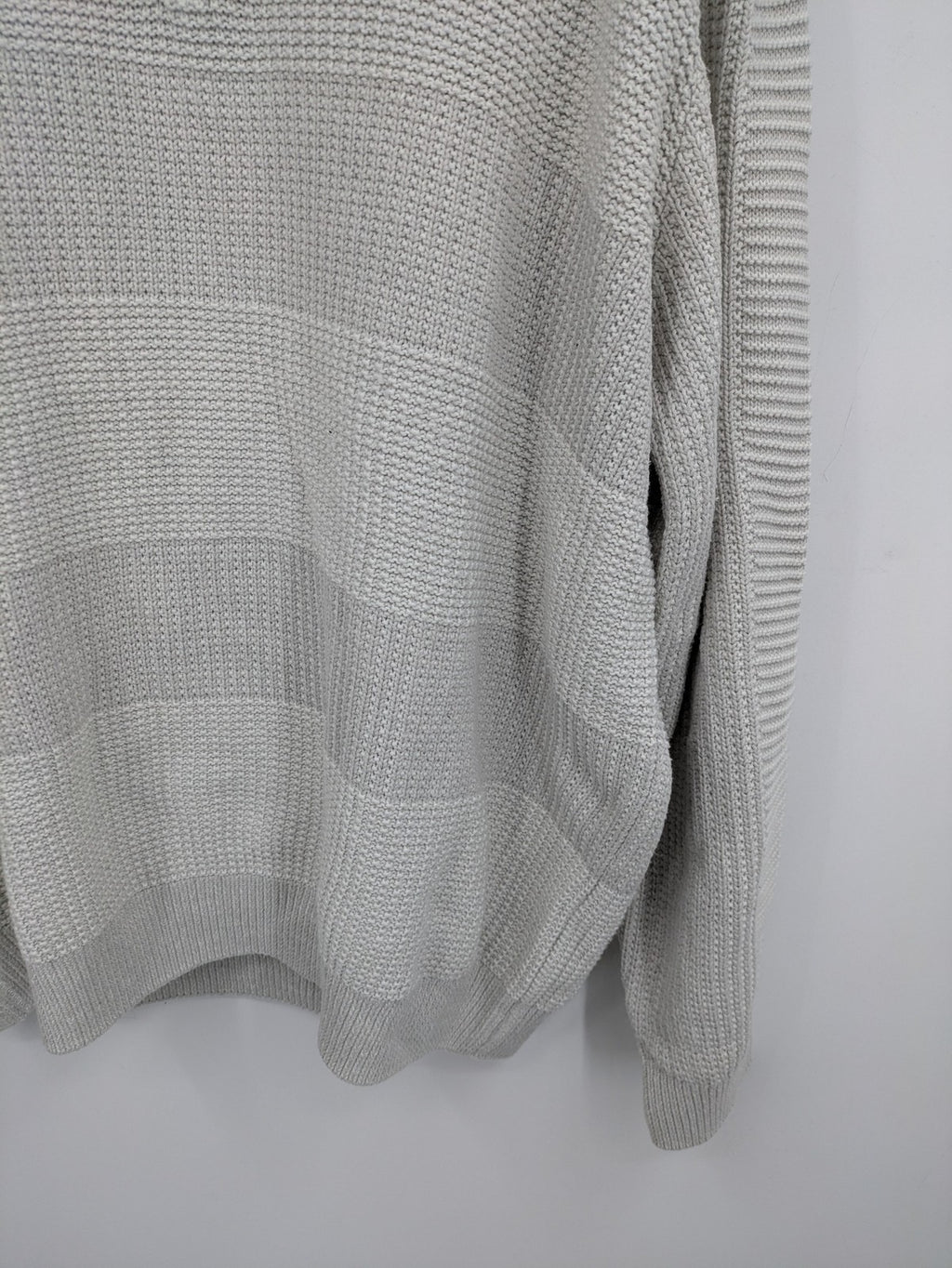 Jack & Jones grey turtle neck jumper with half zip and textured knit design.