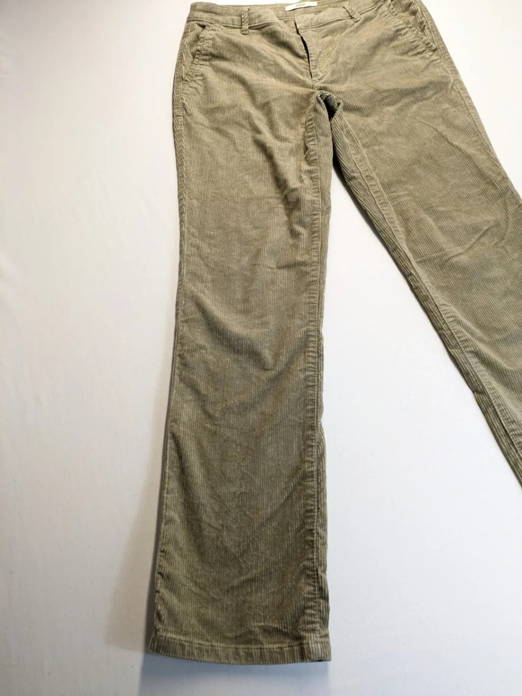 Esprit khaki pants with classic button fly, straight leg, and front pockets.
