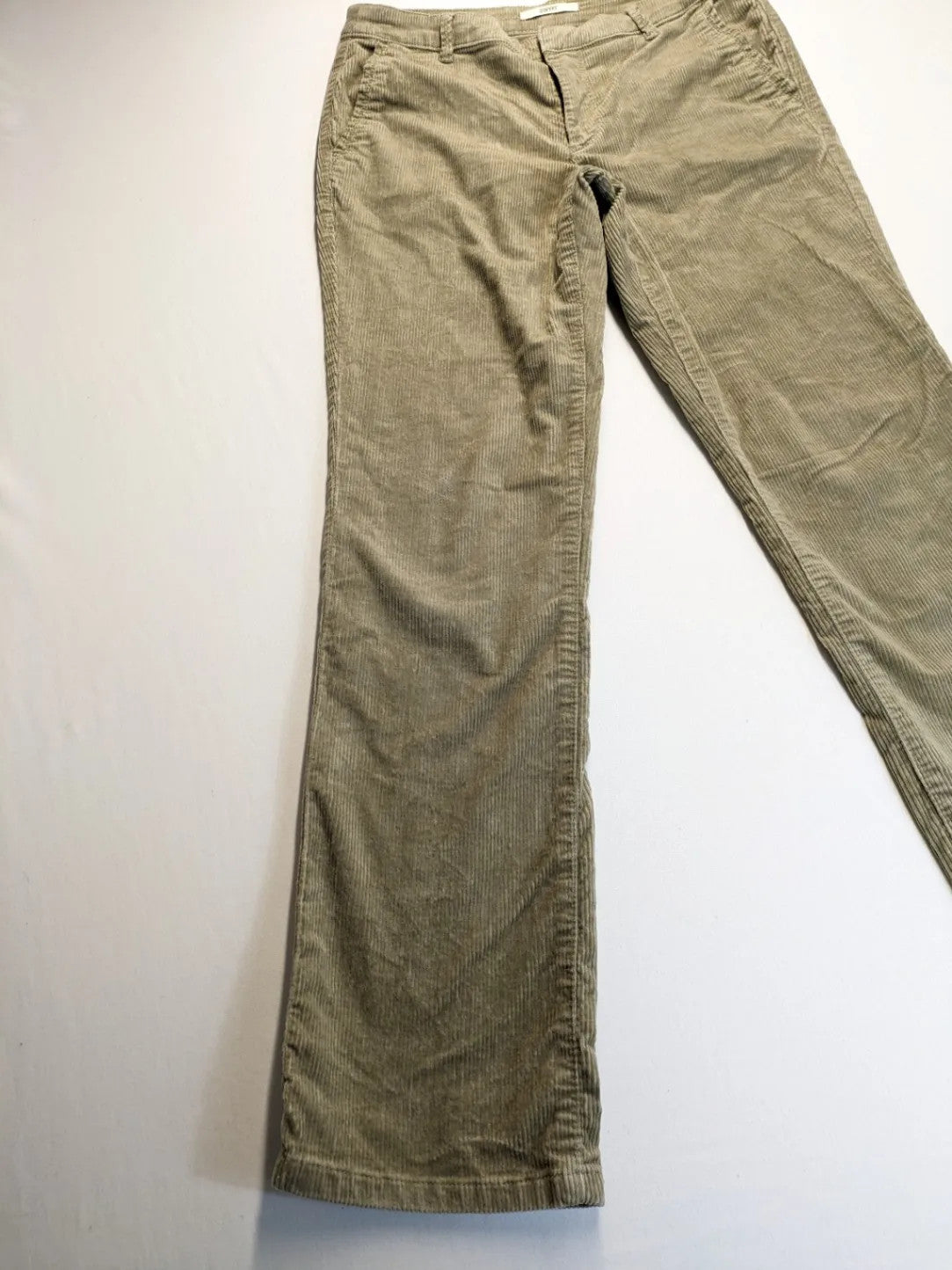 Esprit khaki pants with classic button fly, straight leg, and front pockets.
