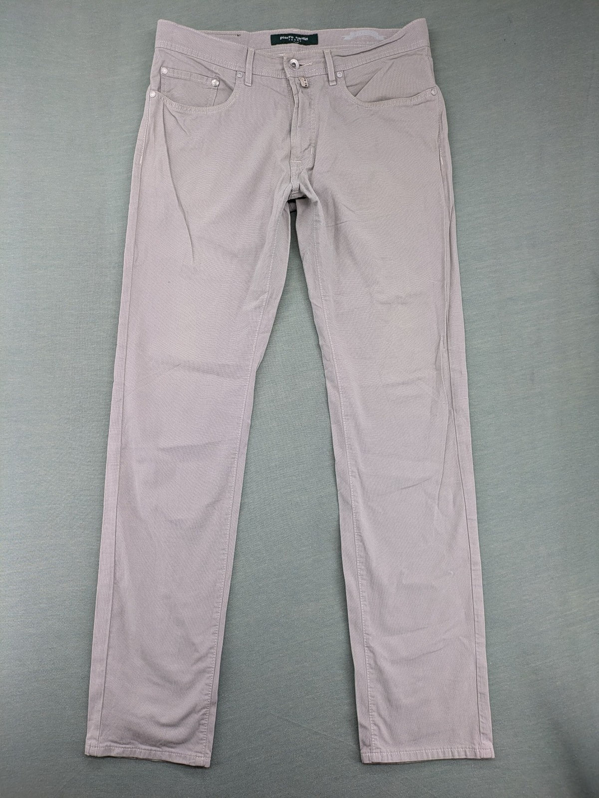 Pierre Cardin grey straight jeans W33 L34 cotton stretch with subtle logo detail.