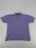 Arqueonautas purple polo shirt, short sleeves, embroidered logo, 100% cotton.