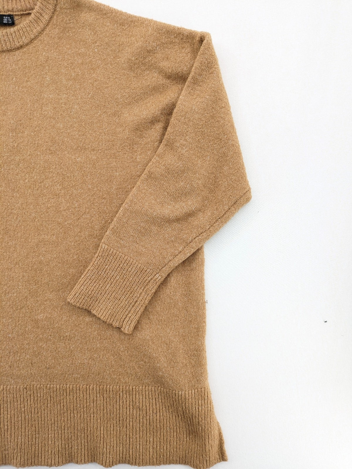 MNG beige turtle neck jumper soft knit long sleeves ribbed hem side slits