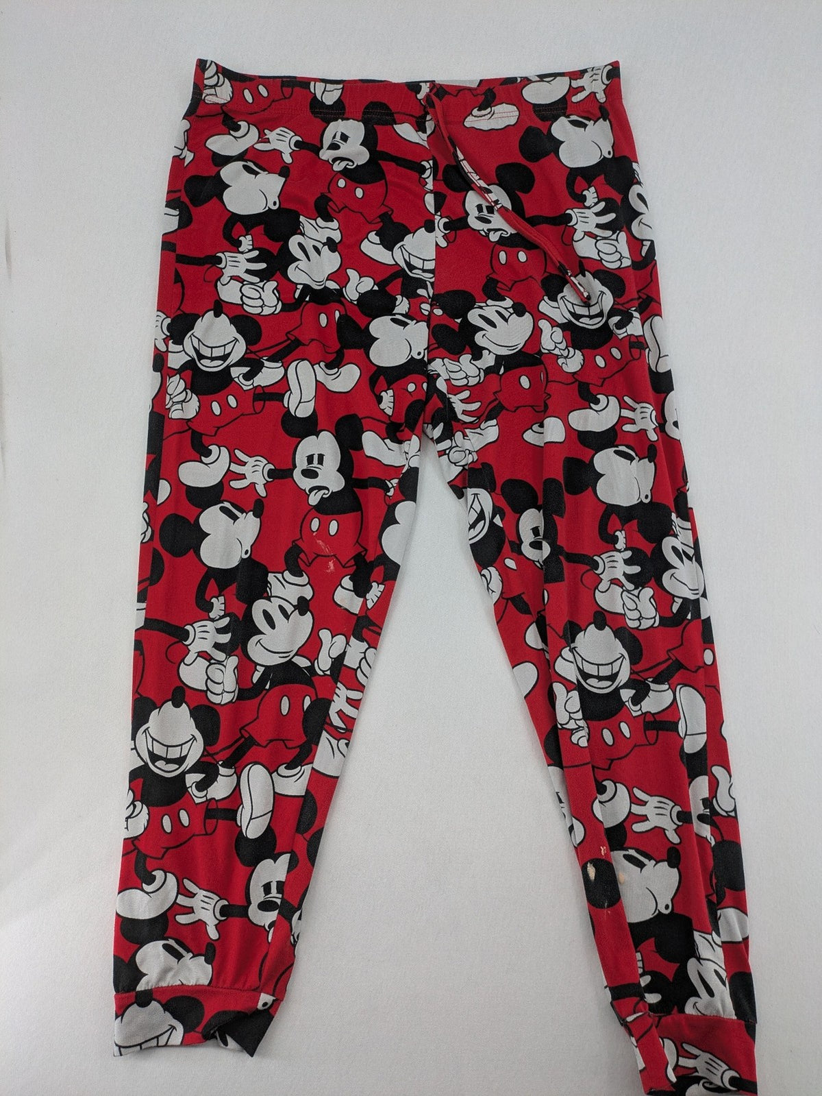 Disney loungewear set red and black with allover Mickey Mouse print and long sleeves.