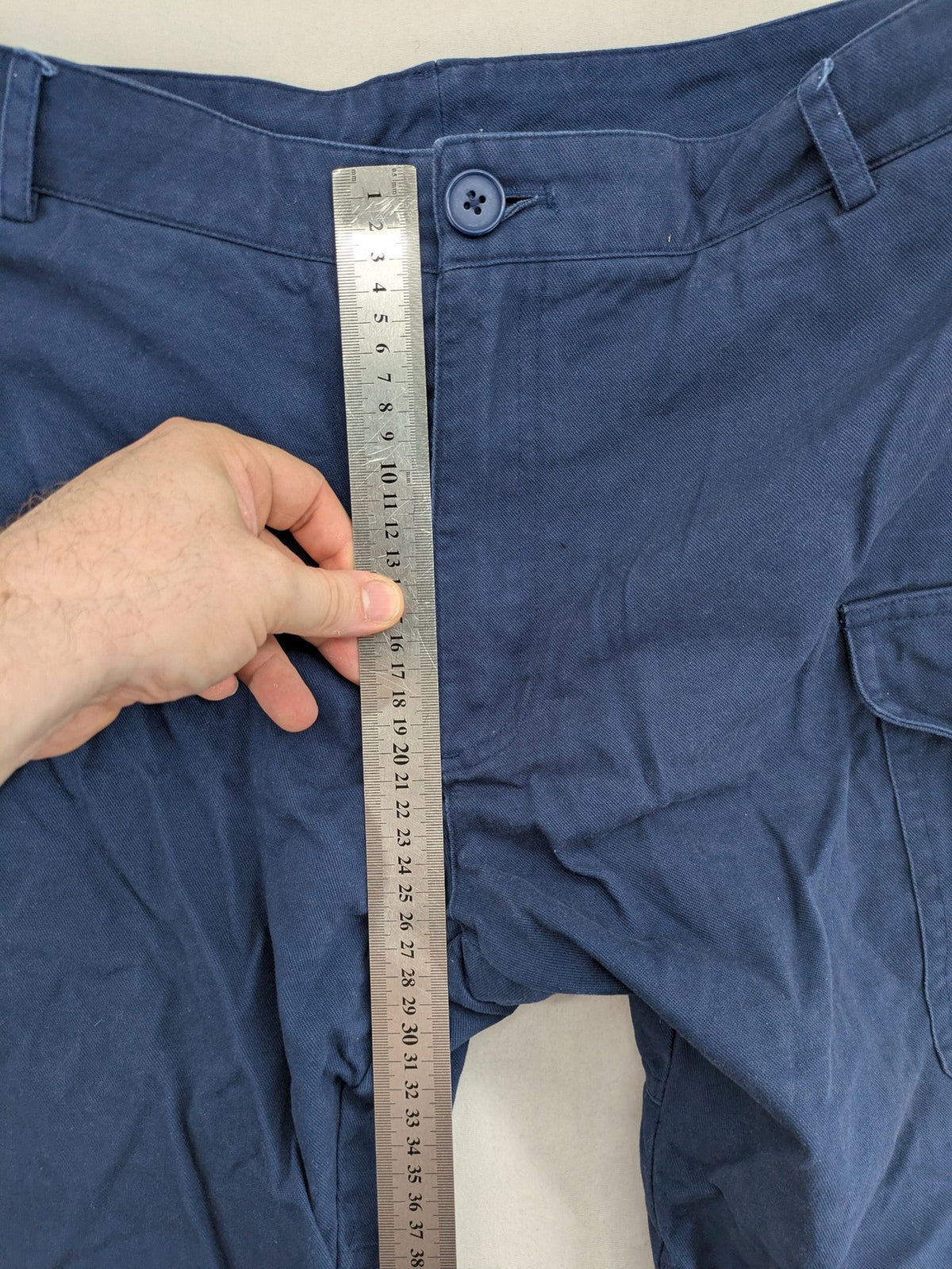 Max & Moi blue cargo pants 100% cotton with buttoned side pockets and classic design.