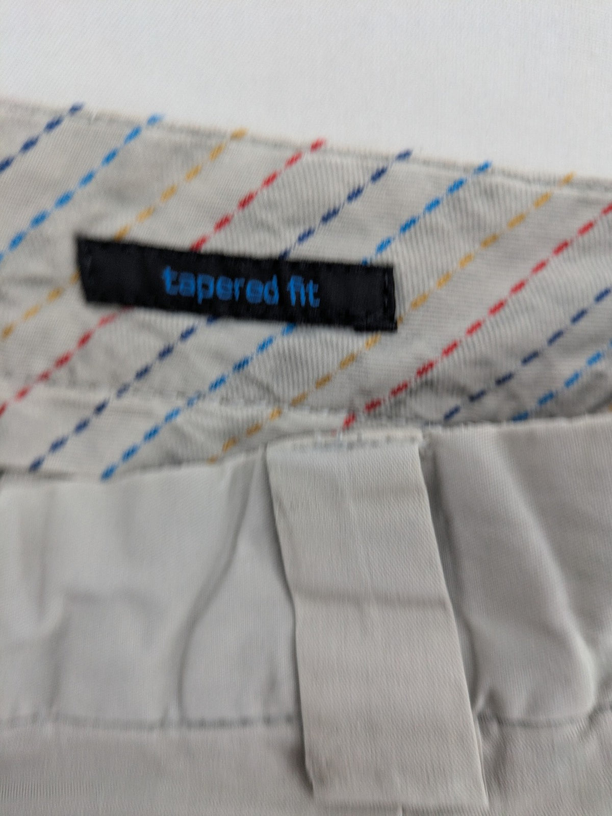 ALBERTO beige pants tapered fit classic pleats colorful inner waistband Superfine Gabardine material