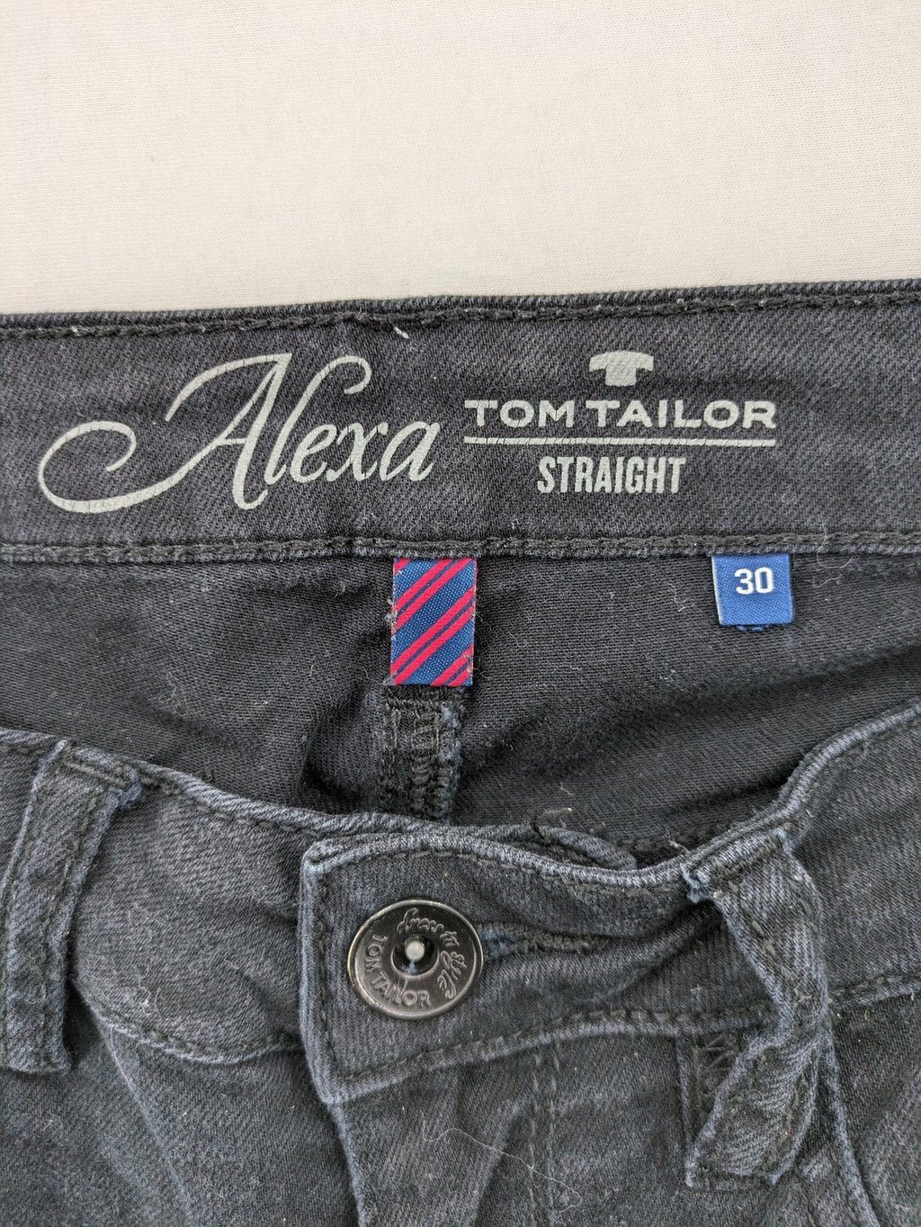 Tom Tailor black straight jeans classic 5-pocket style with button detail