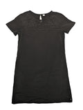 s.Oliver black shift dress with short sleeves and stylish cut-out neckline details