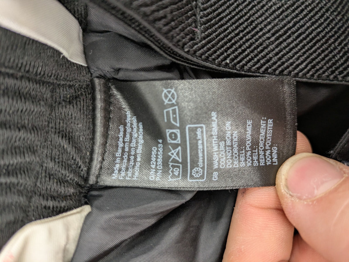 H&M grey snow overalls with adjustable straps and front zipper, durable winter wear.