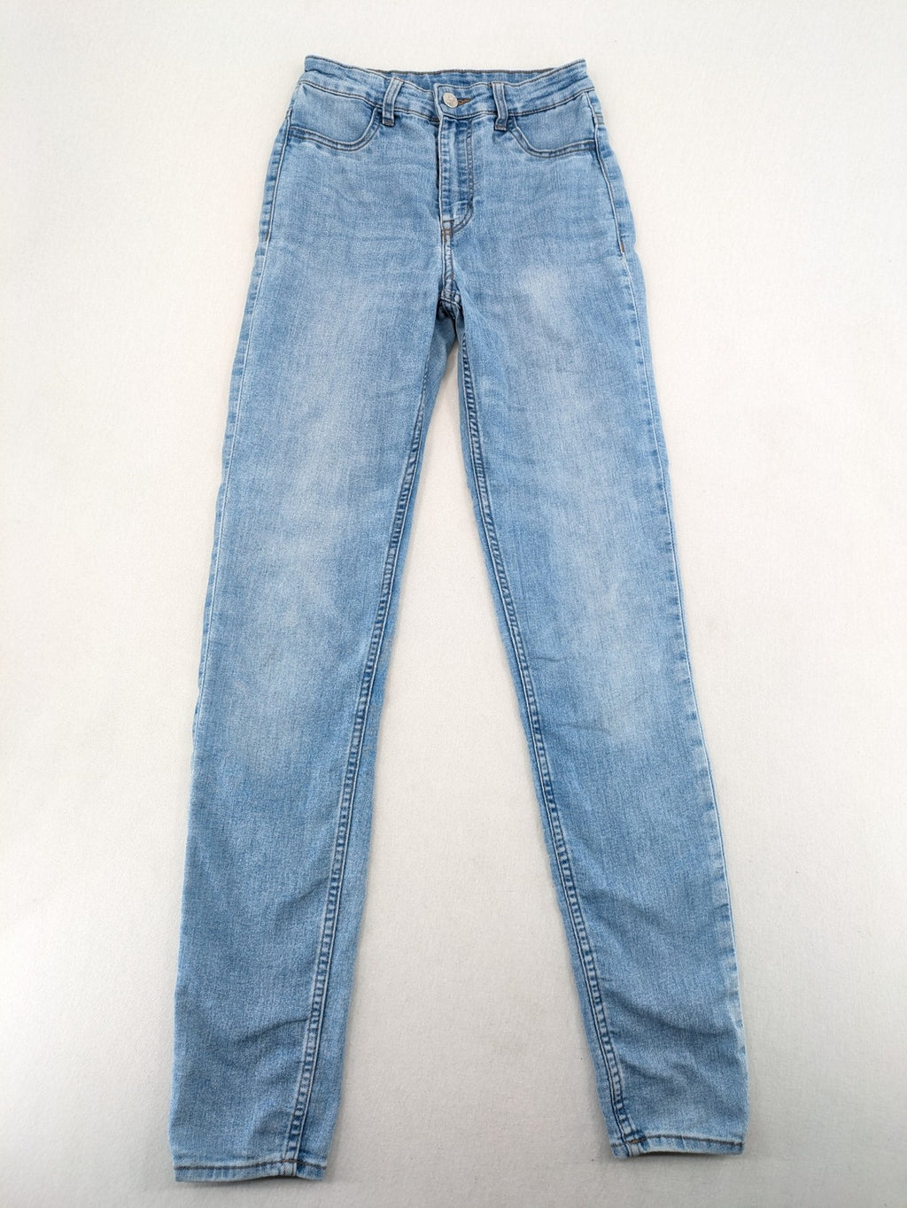 H&M Divided blue skinny jeans high-waist design five-pocket style stretch denim