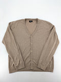 Nizzin Amsterdam knit jumper beige V-neck with button placket and soft cotton blend.