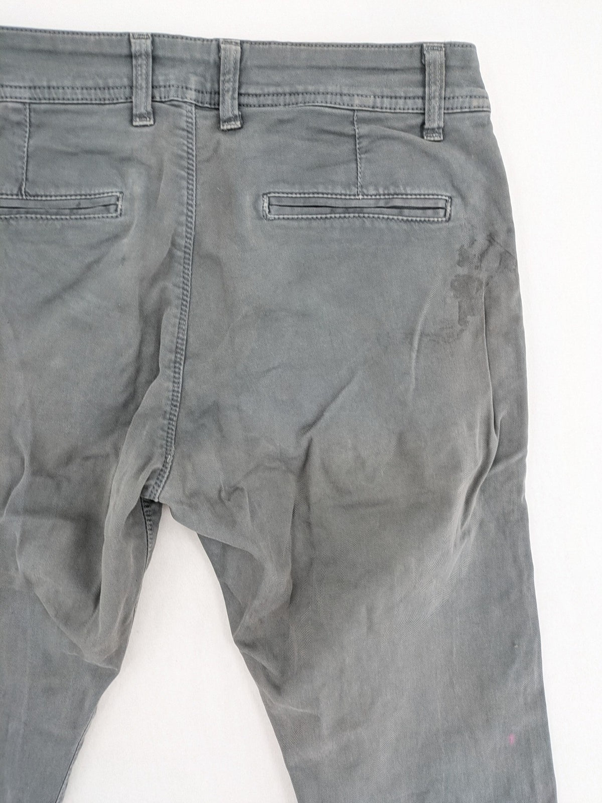 Money grey chino pants slim fit cotton stretch made in Italy with button closure.