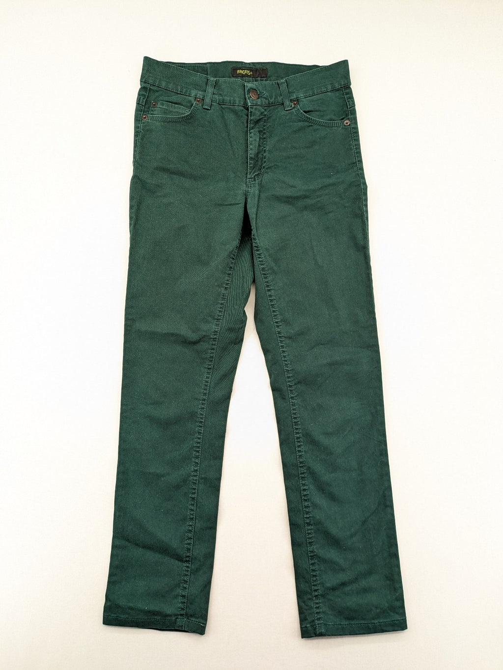 Angels green straight jeans, 5-pocket style, made from cotton blend with stretch.