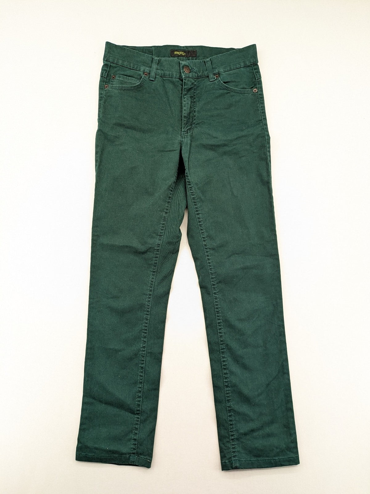 Angels green straight jeans, 5-pocket style, made from cotton blend with stretch.