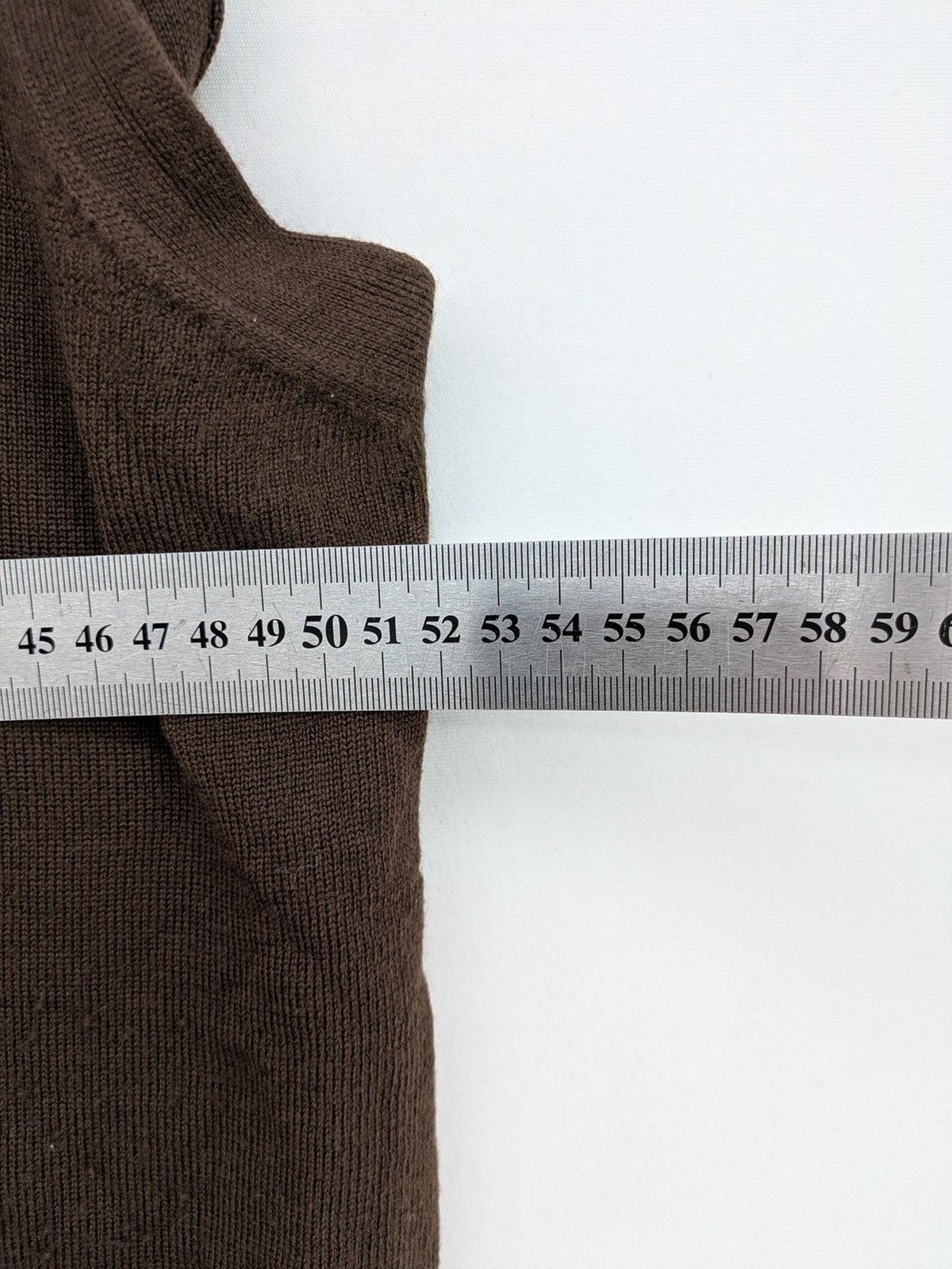 T.M. Lewin brown turtle neck jumper, classic V-neck design, made from 100% merino wool.