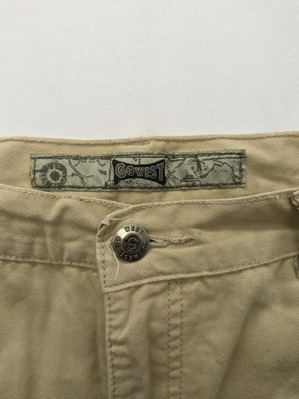 Go West beige straight jeans 5-pocket style durable cotton material