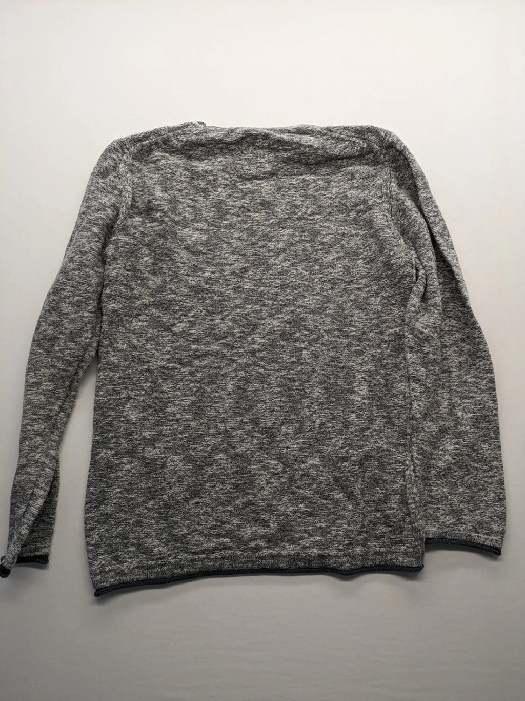 Key Largo grey turtle neck jumper with blue accents and chest pocket, cotton blend.