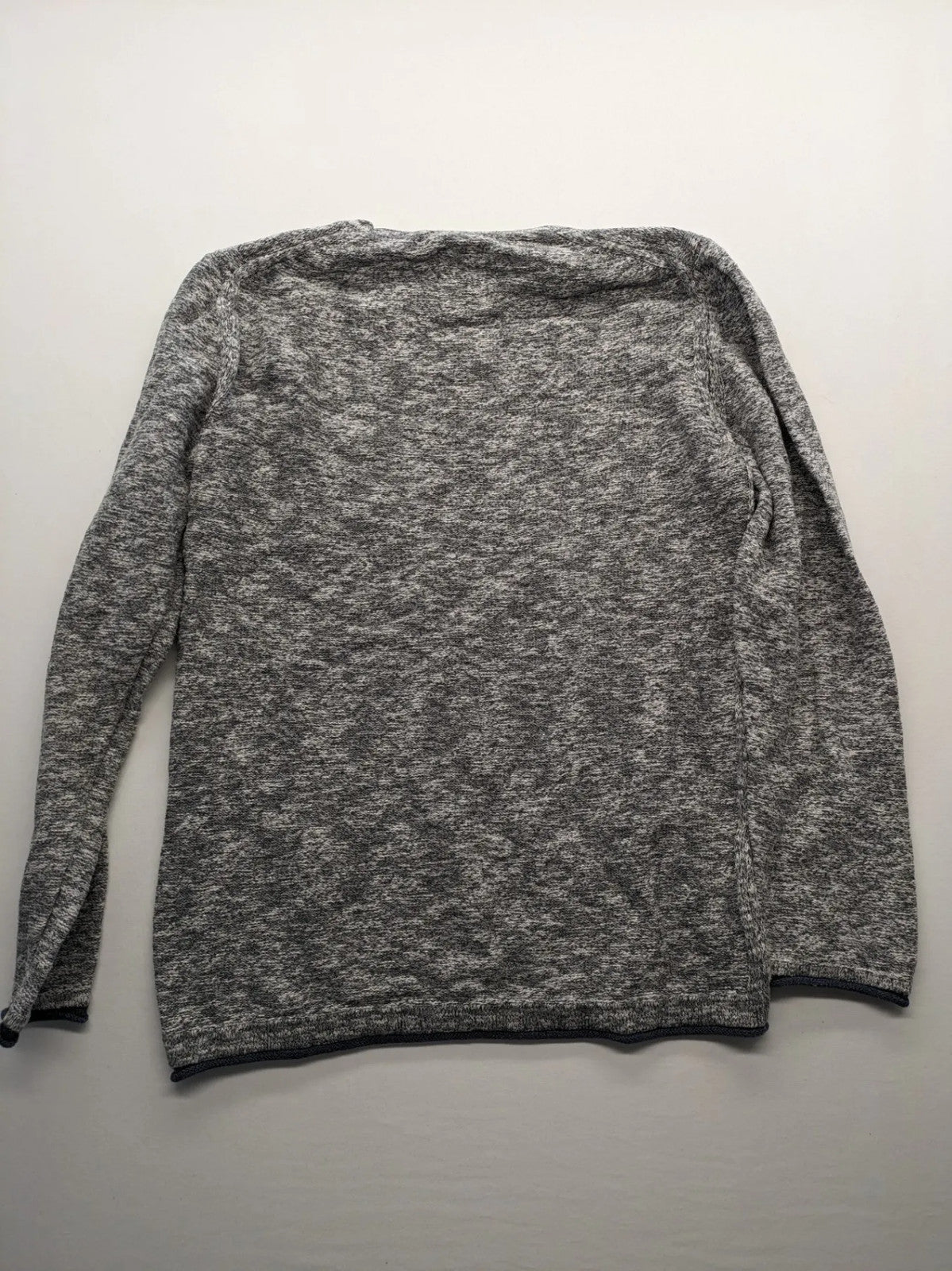 Key Largo grey turtle neck jumper with blue accents and chest pocket, cotton blend.