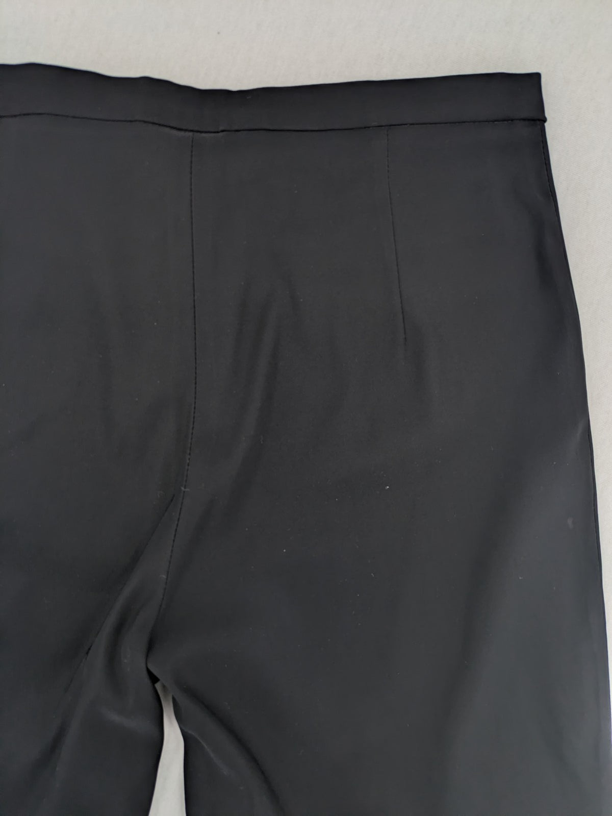 Saint B grey capri pants high waist with straight leg and side slits.