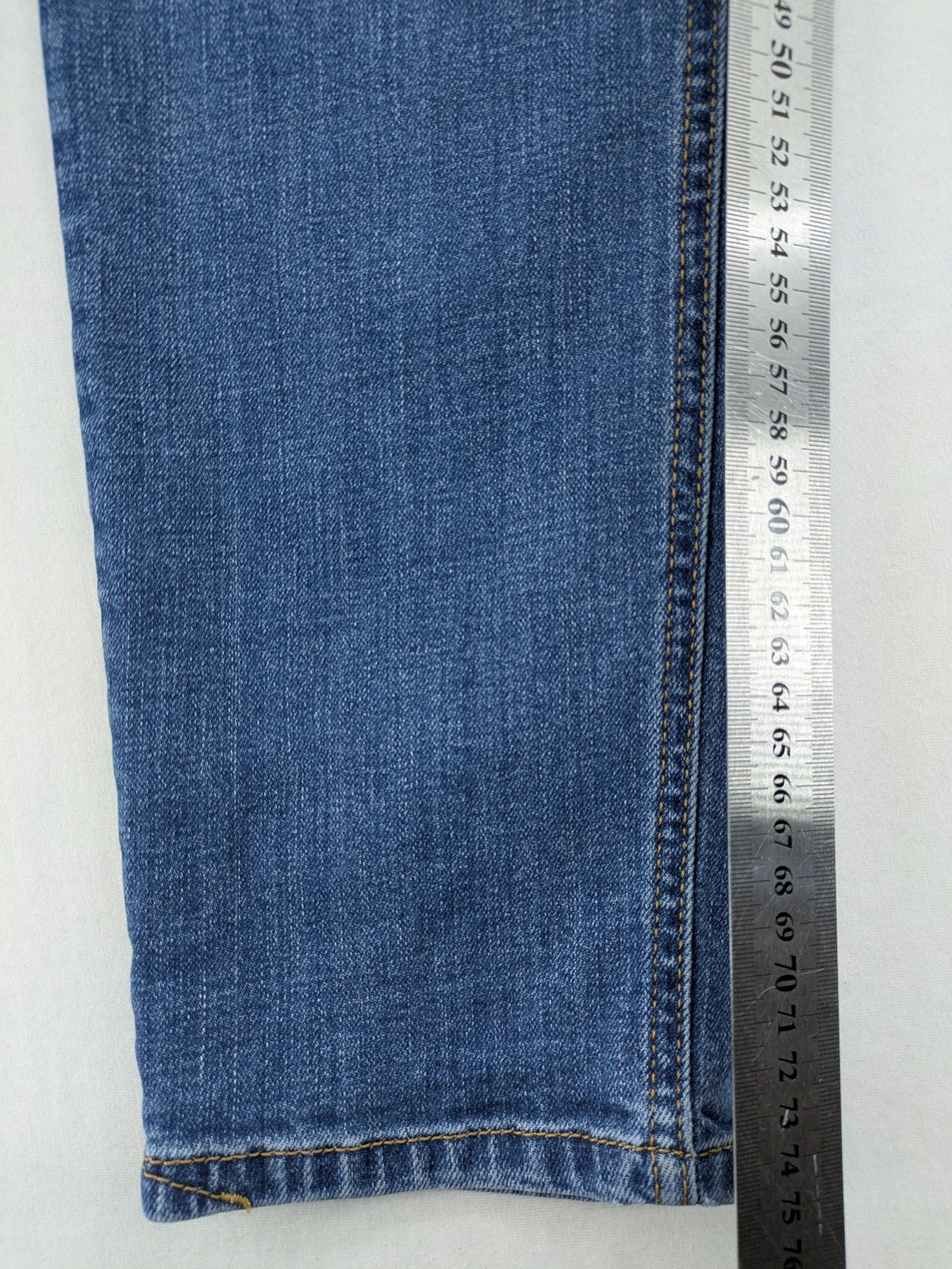 ALBERTO blue straight jeans with orange stitching, vintage denim, regular slim fit.