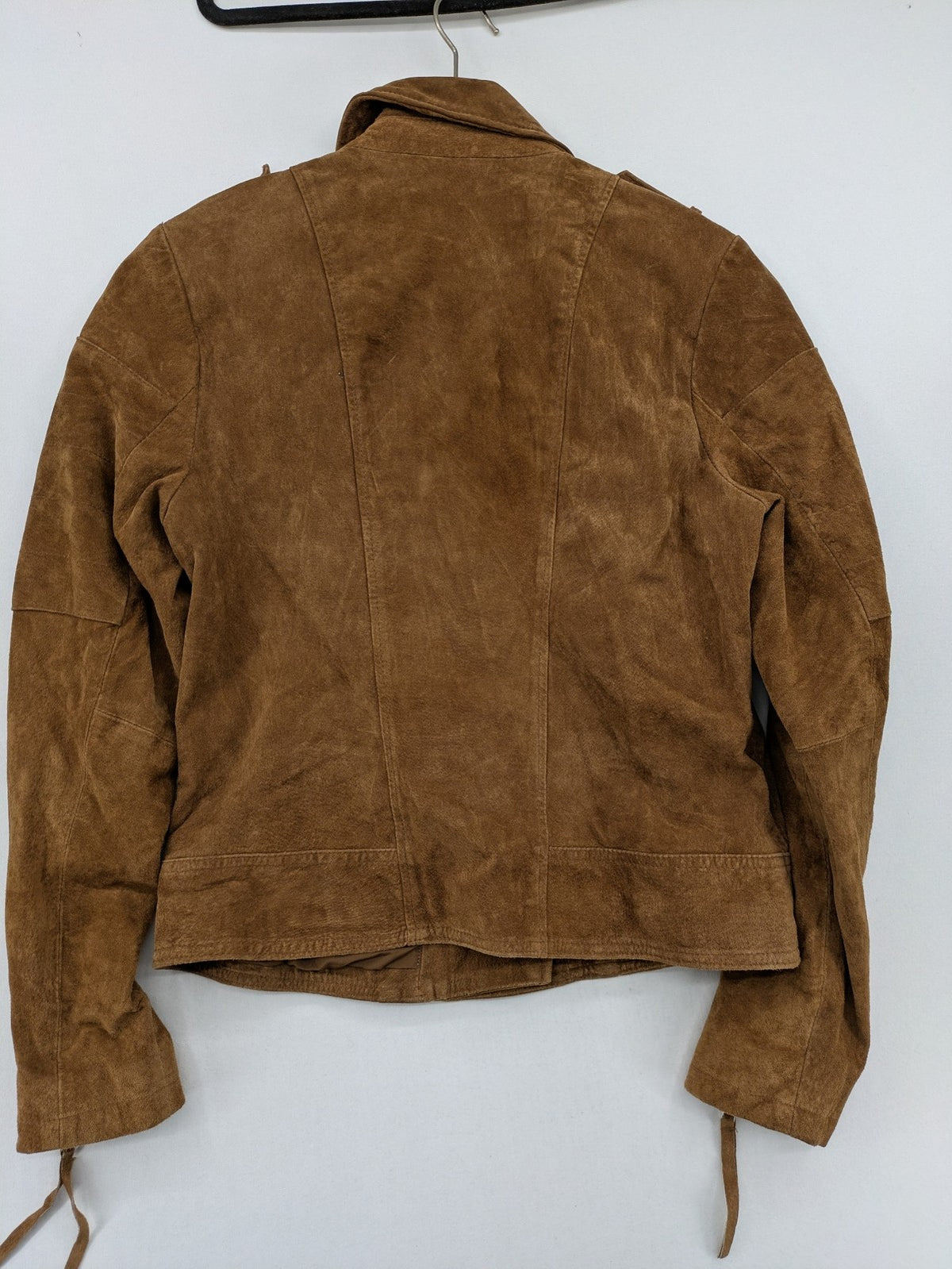 Vila brown biker jacket Vicris soft suede asymmetric zipper metal details