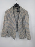 Via Appia beige cardigan zebra pattern soft knit long sleeves