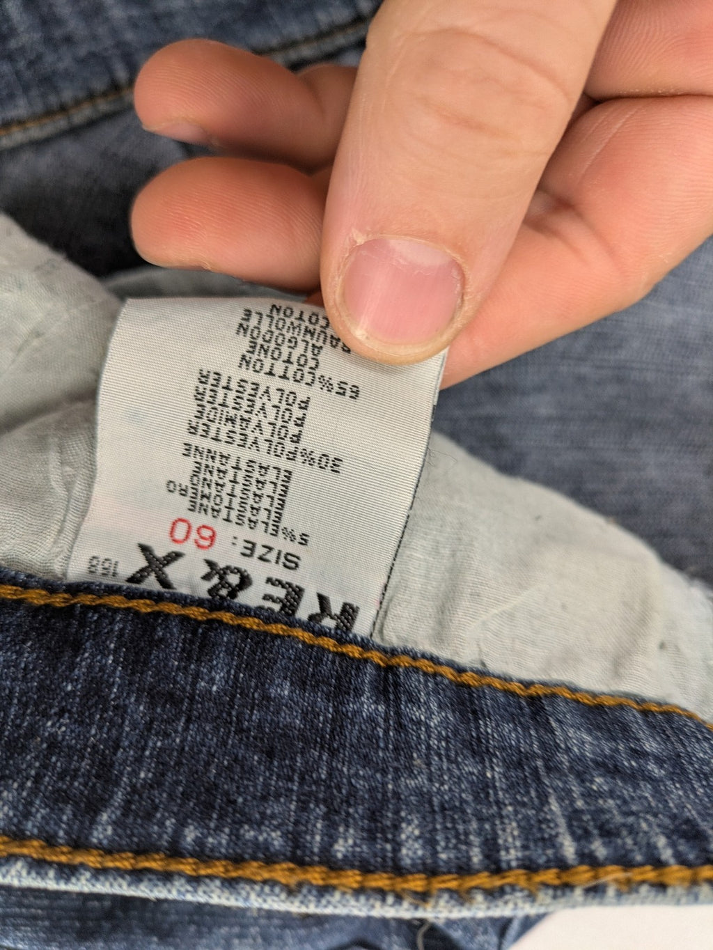 RE&X blue straight jeans medium wash 5-pocket design with stretch denim material