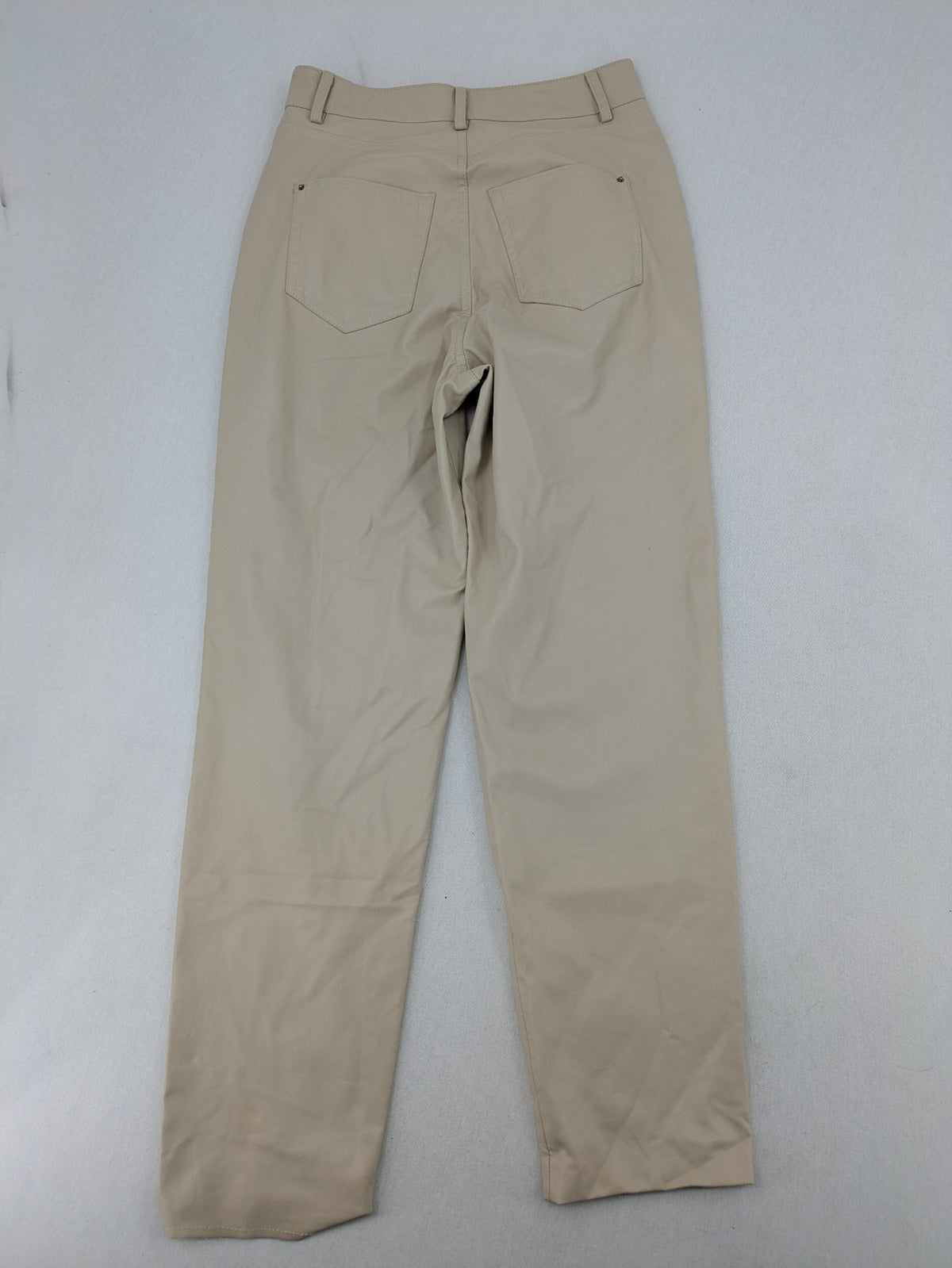 Zara beige faux leather pants high waist straight leg classic design smooth material