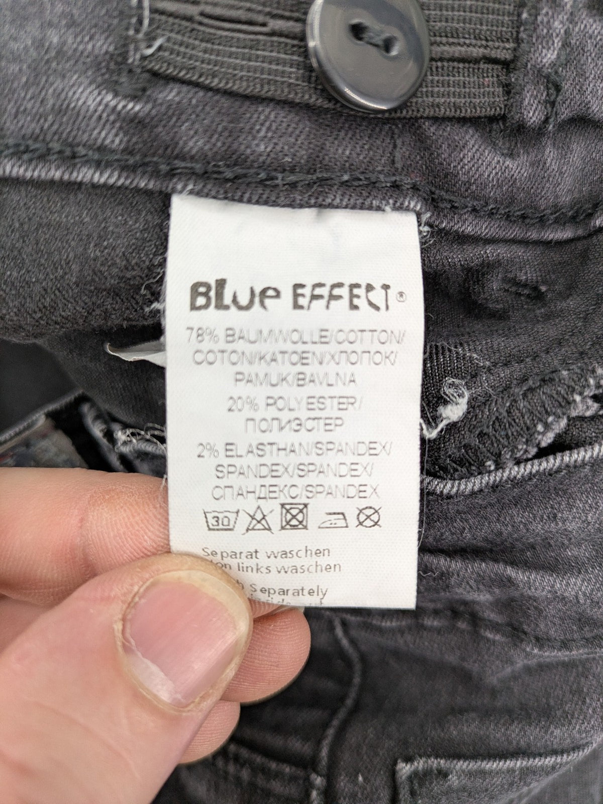 Blue Effect blue straight jeans with adjustable waistband and classic 5-pocket style.