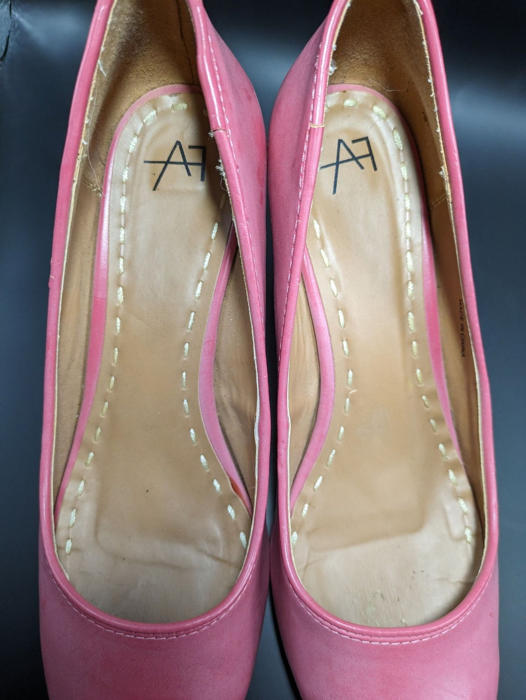 AF cream pumps block heel round toe elegant design