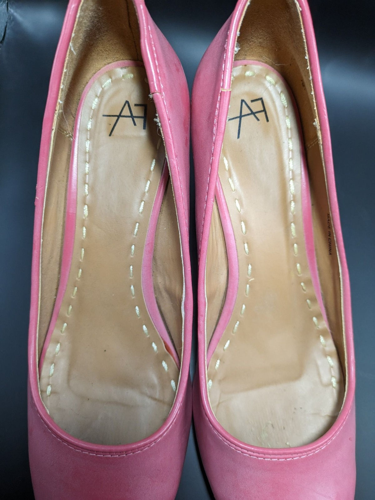 AF cream pumps block heel round toe elegant design
