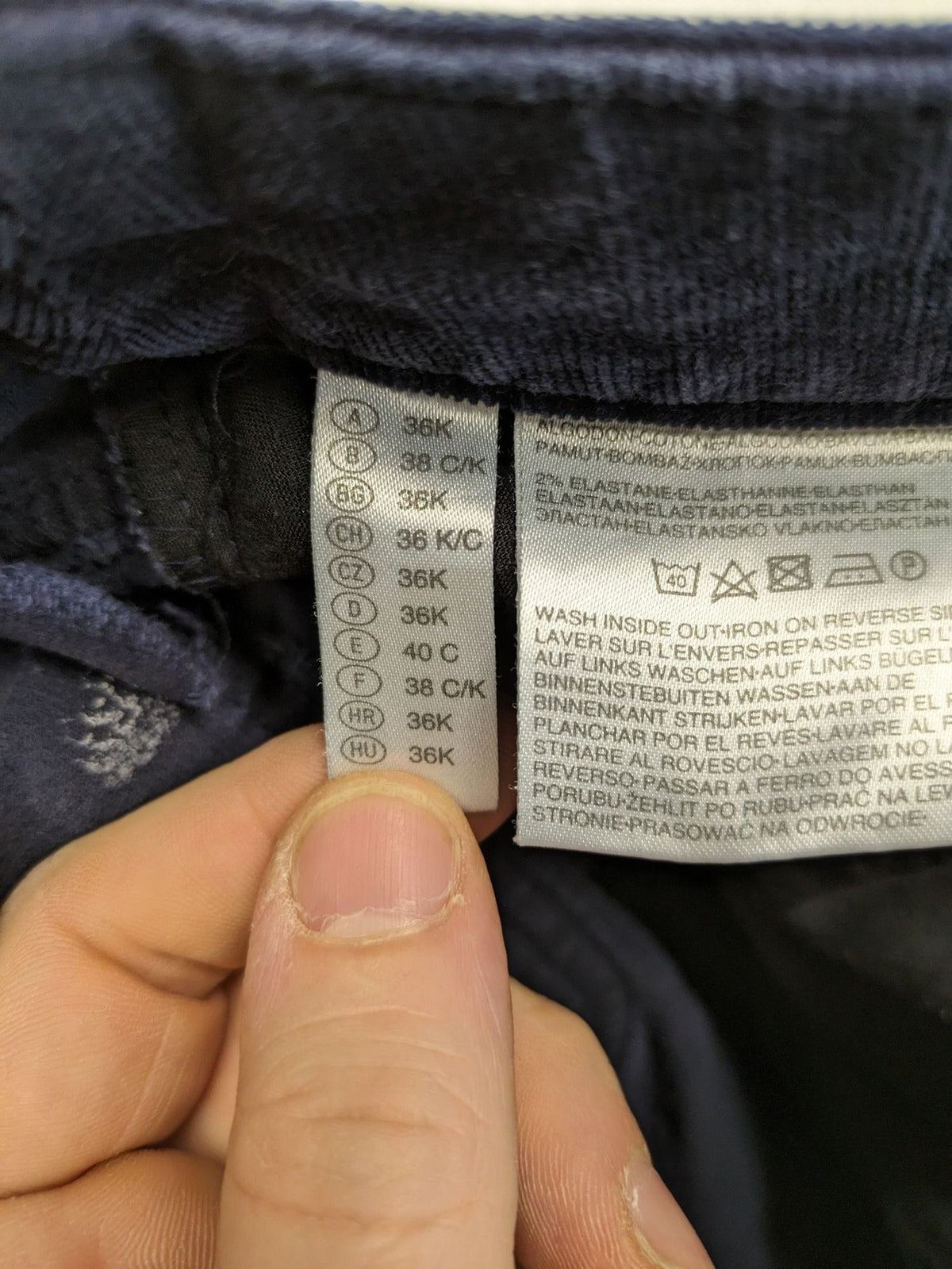 C&A navy pants classic 5-pocket design soft cotton blend with stretch