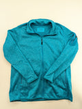 Stooker blue and turquoise fleece jacket with full zip and stand-up collar.