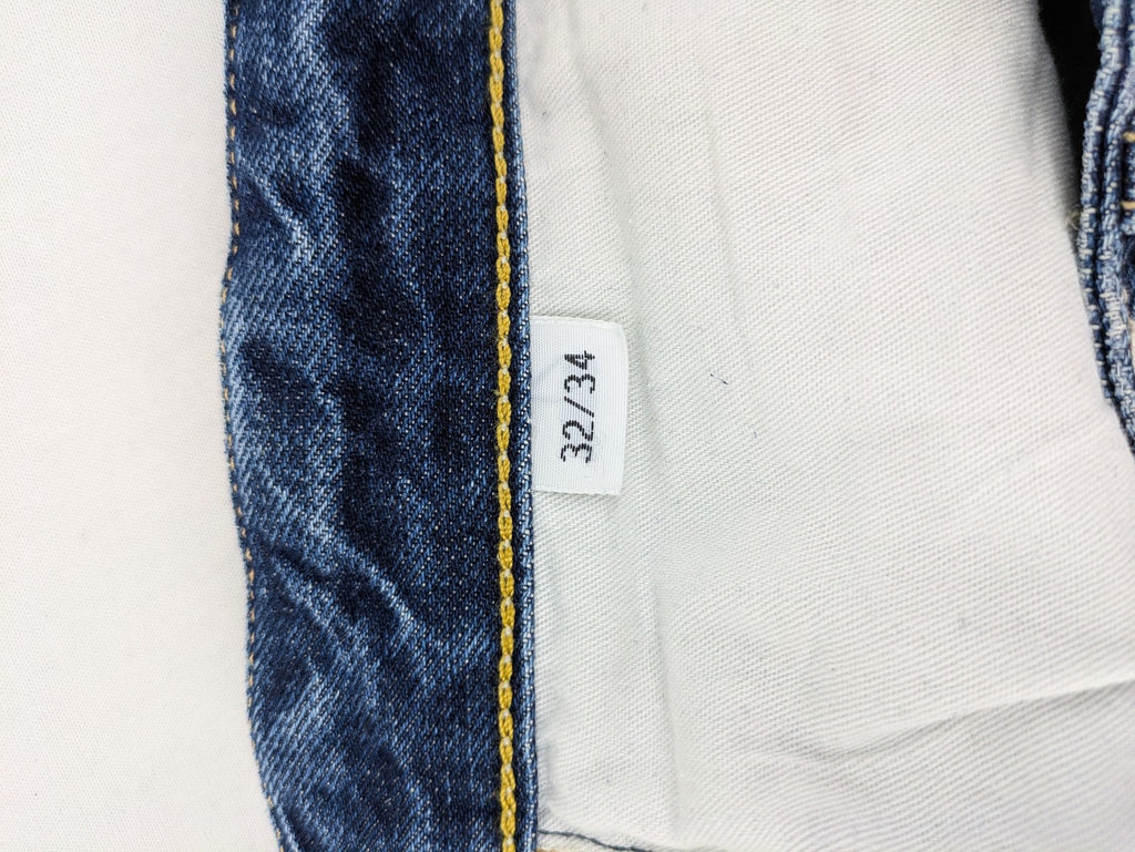 GANT Rugger blue straight leg jeans medium wash, classic button fly, durable cotton denim.
