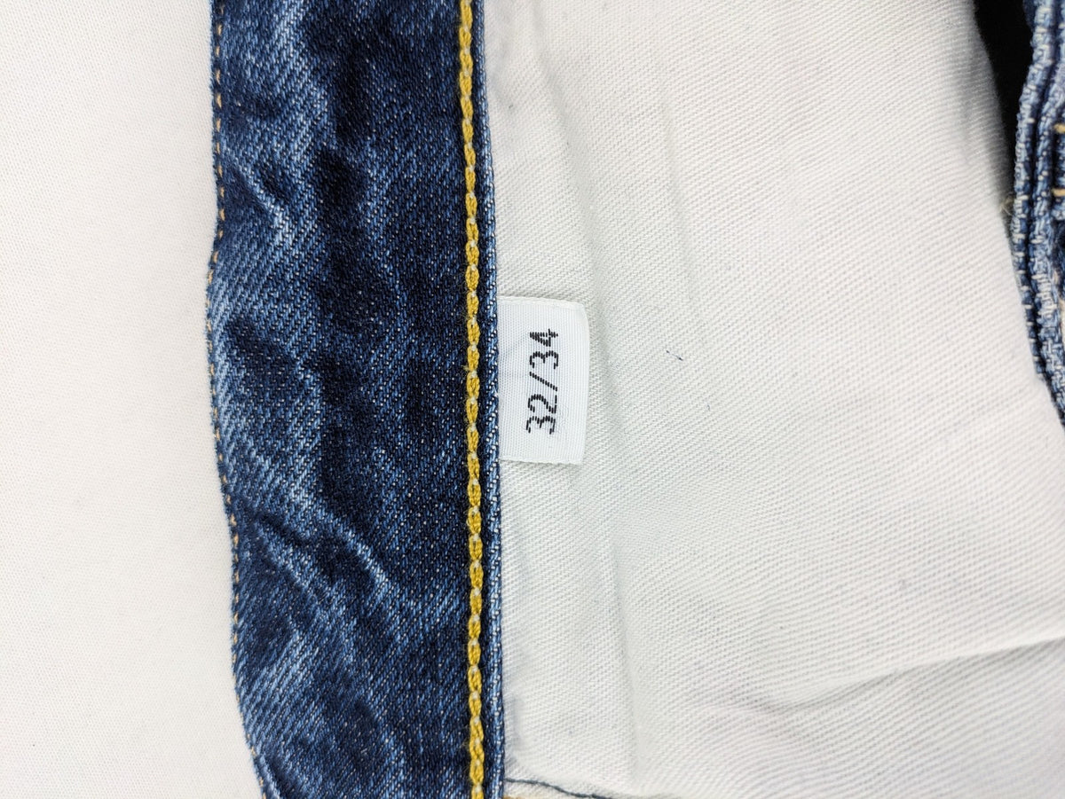GANT Rugger blue straight leg jeans medium wash, classic button fly, durable cotton denim.