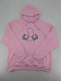 XXL pink hoodie featuring large Jigglypuff graphic print, soft cotton blend material.