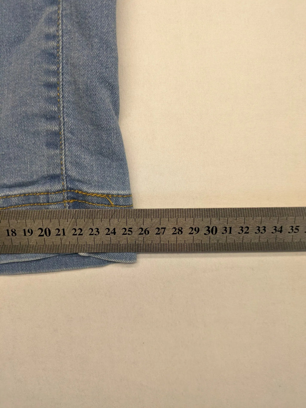AproductZ blue straight jeans with elastic waistband and comfortable stretch fabric.
