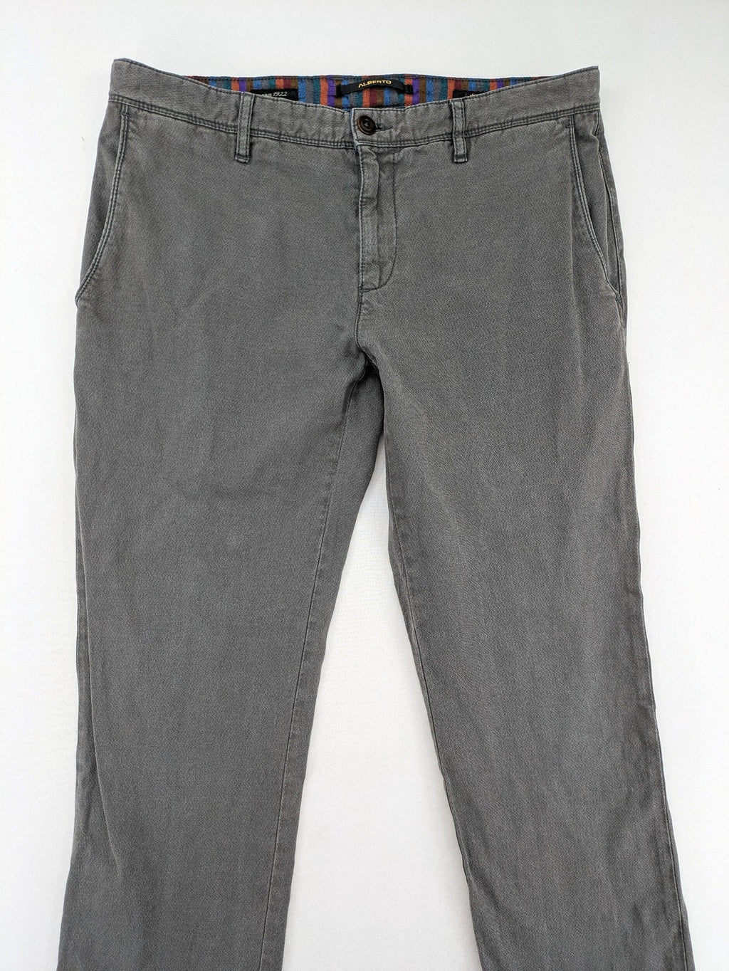 ALBERTO pink pants slim fit stretch cotton with colorful inner waistband detail