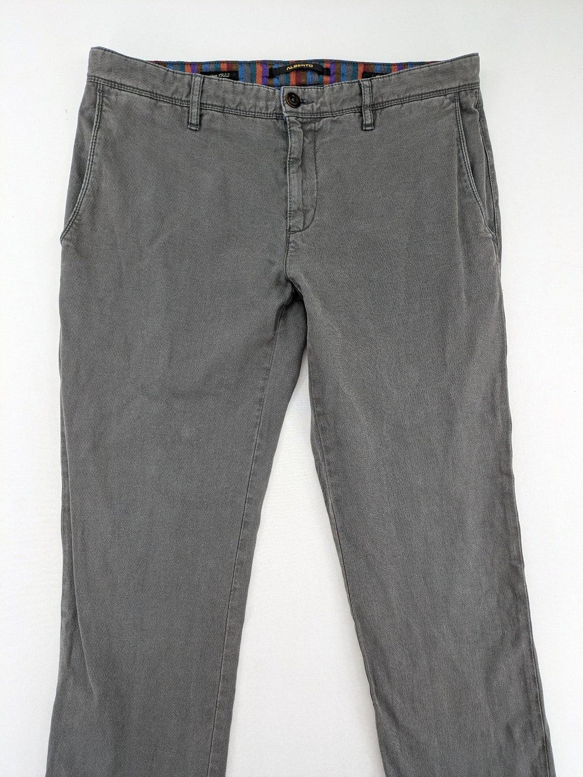 ALBERTO pink pants slim fit stretch cotton with colorful inner waistband detail