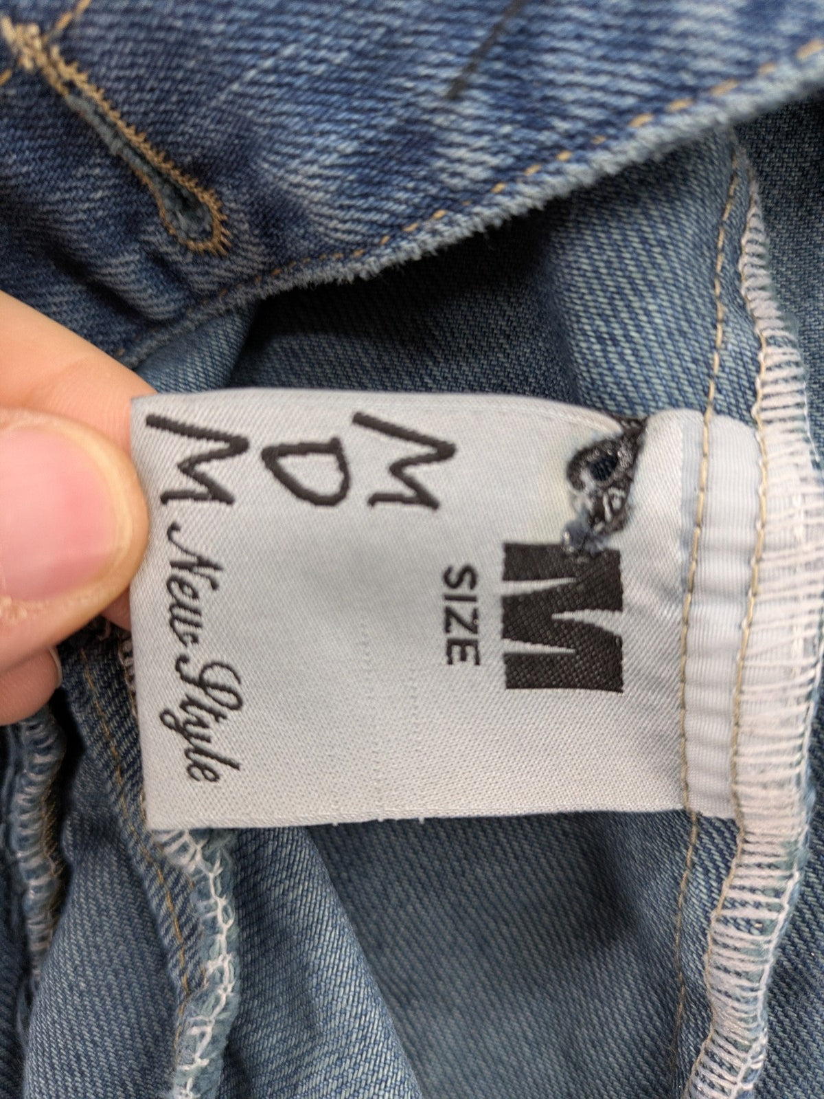 perfekt blue denim jacket distressed look frayed hem button closure and pockets