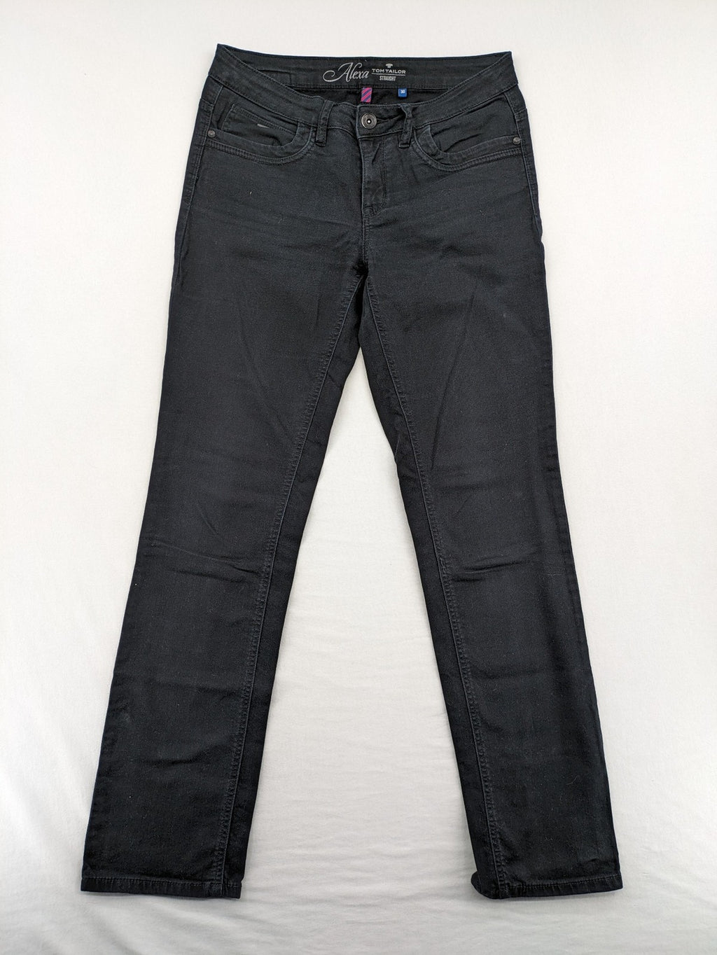 Tom Tailor black straight jeans classic 5-pocket style with button detail