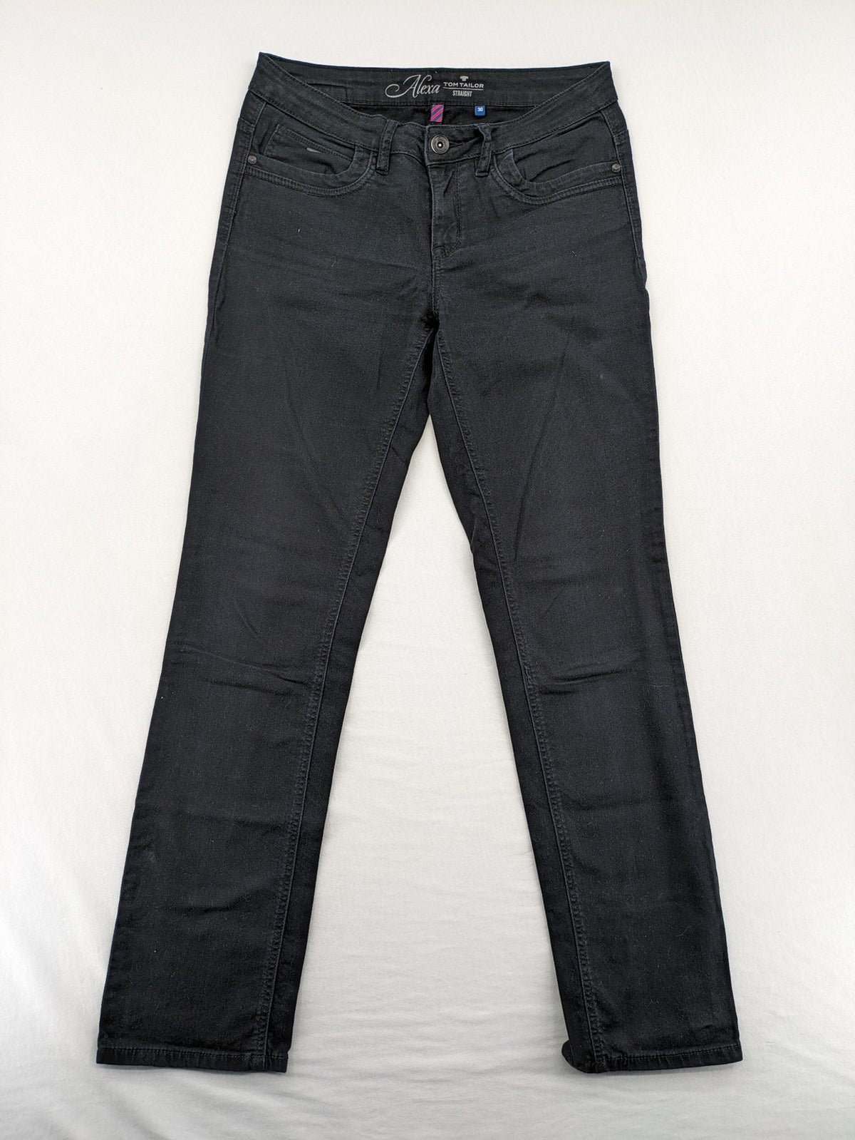 Tom Tailor black straight jeans classic 5-pocket style with button detail