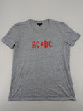 AC/DC grey band t-shirt with red logo, V-neck, regular fit.