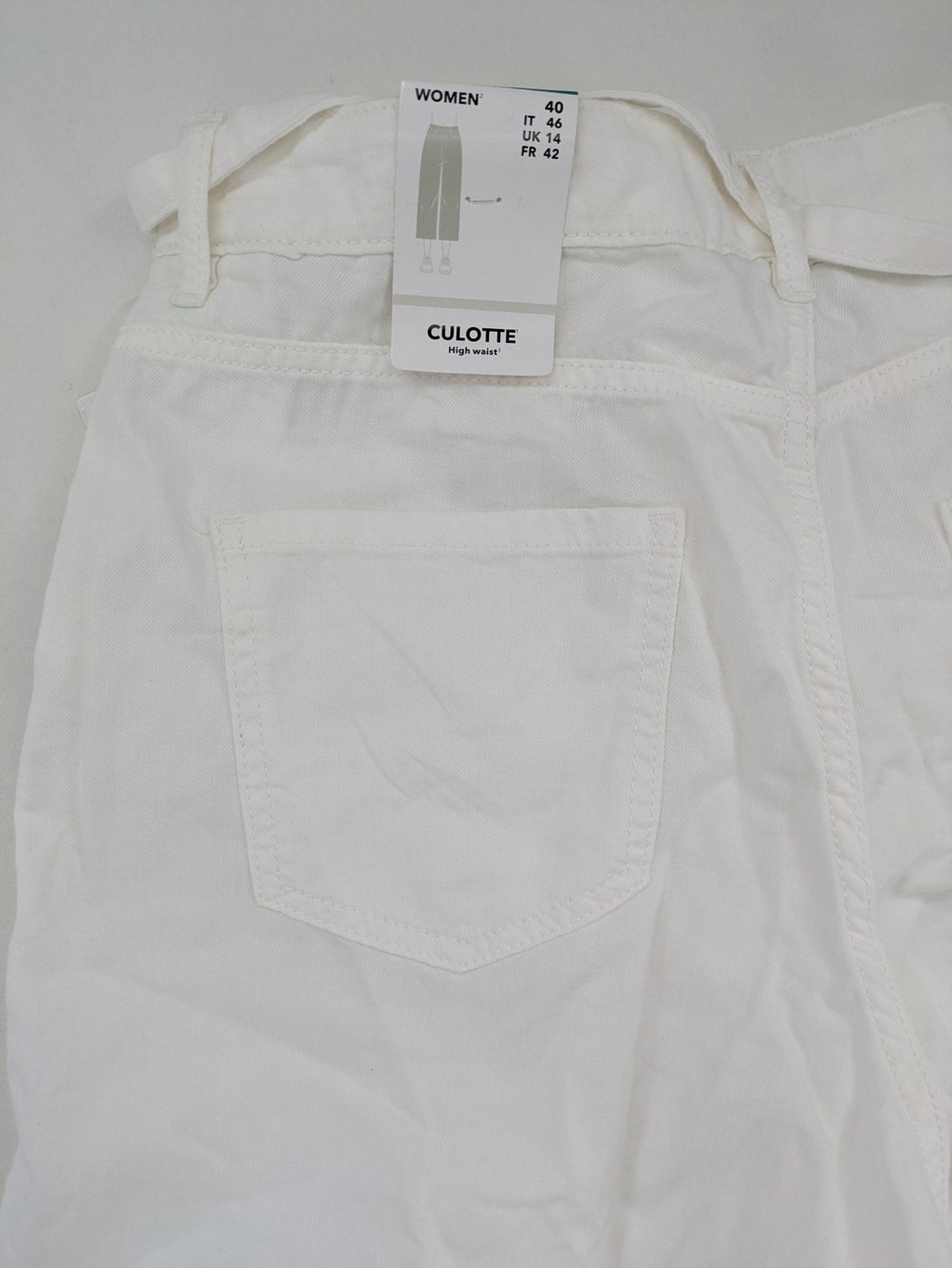 Page One white culotte pants high waist wide leg breathable linen blend with matching belt